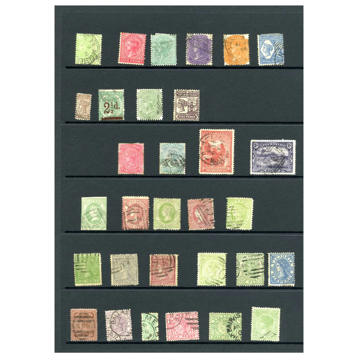 1850-1901 Australian Pre Federation Collection of 100 Used Stamps (100 stamps) - Image 3