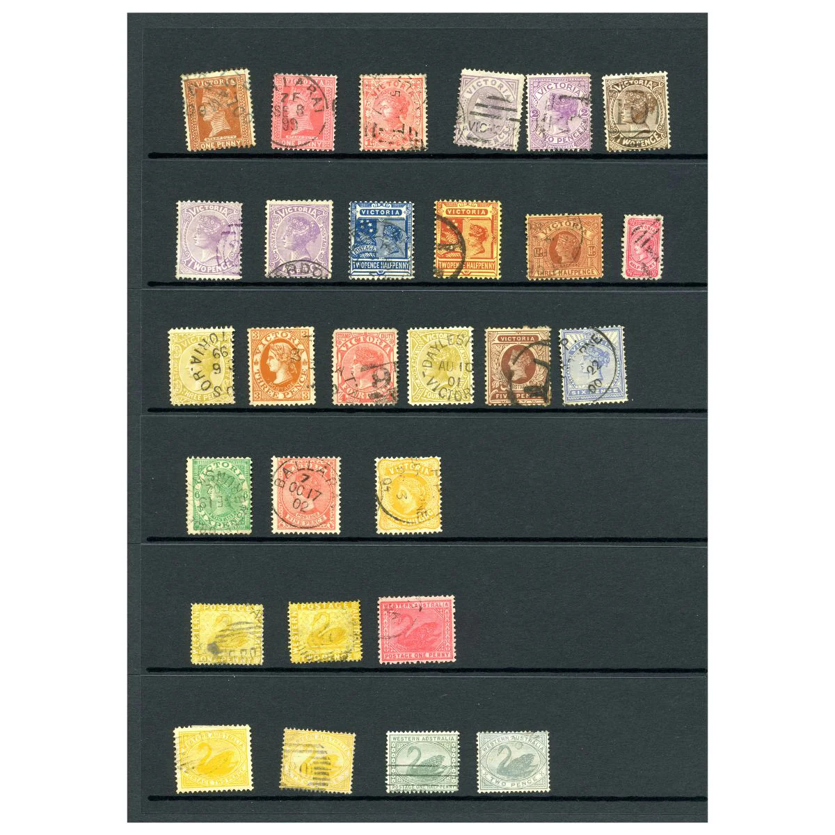 1850-1901 Australian Pre Federation Collection of 100 Used Stamps (100 stamps) - Image 4