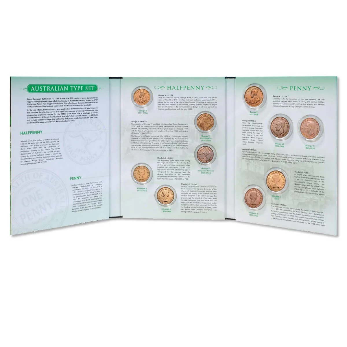 1911-64 Halfpenny & Penny Type Collection Extremely Fine-Uncirculated - Image 3