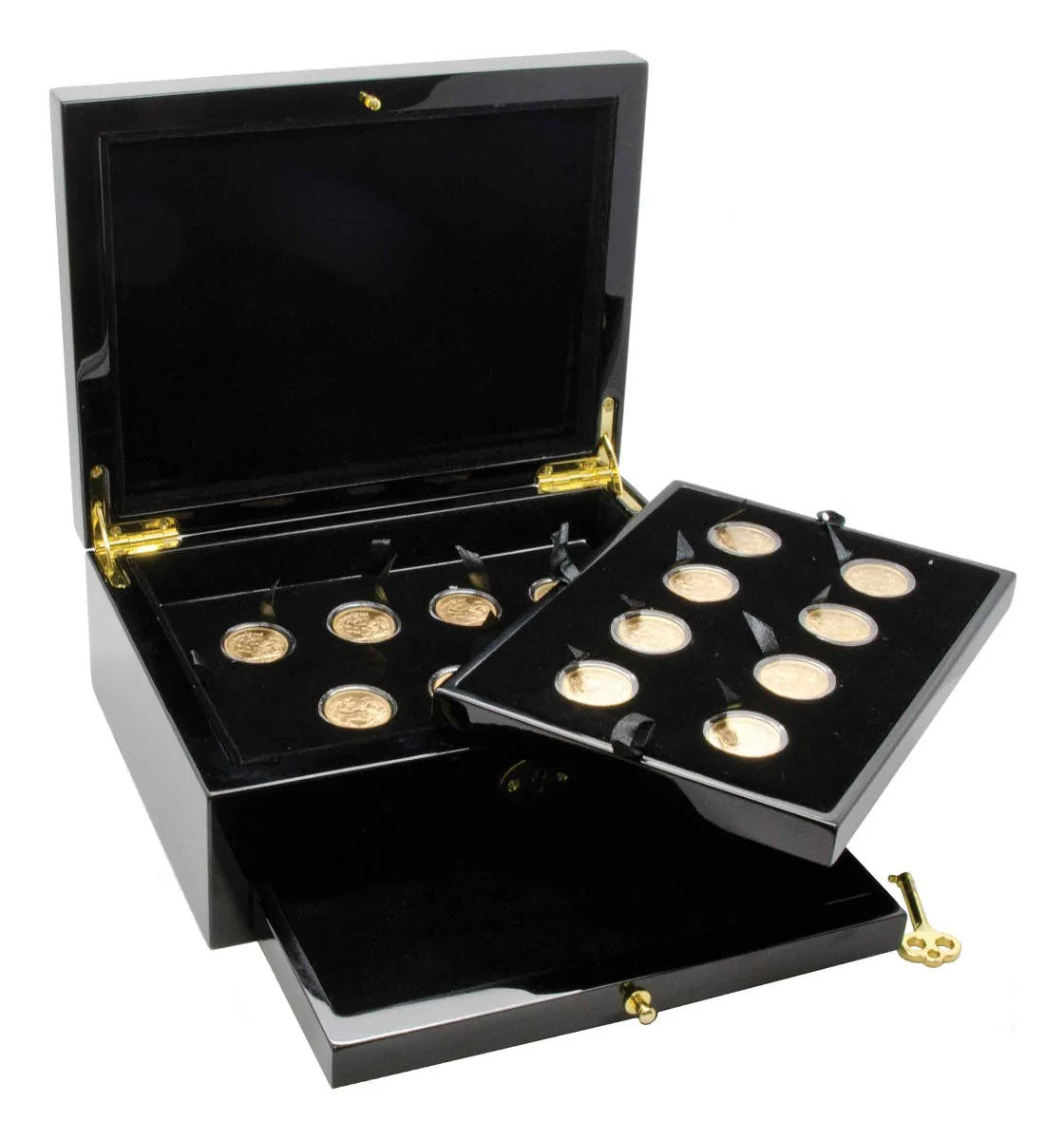 George V 1914-18 M,P&S Mintmark Gold Sovereign Complete 15-Coin Collection Extremely Fine-about Uncirculated - Image 3