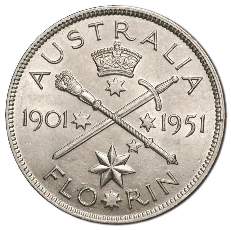 Australia 1951 Federation Florin Extremely Fine Coin Pack - Image 3