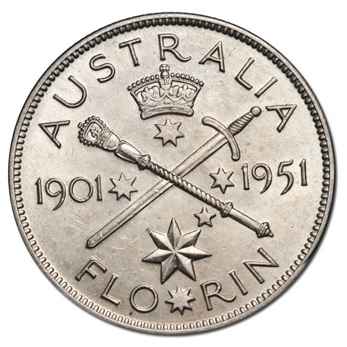 1951 Federation Florin Fine to Very Fine Coin Pack - Image 3