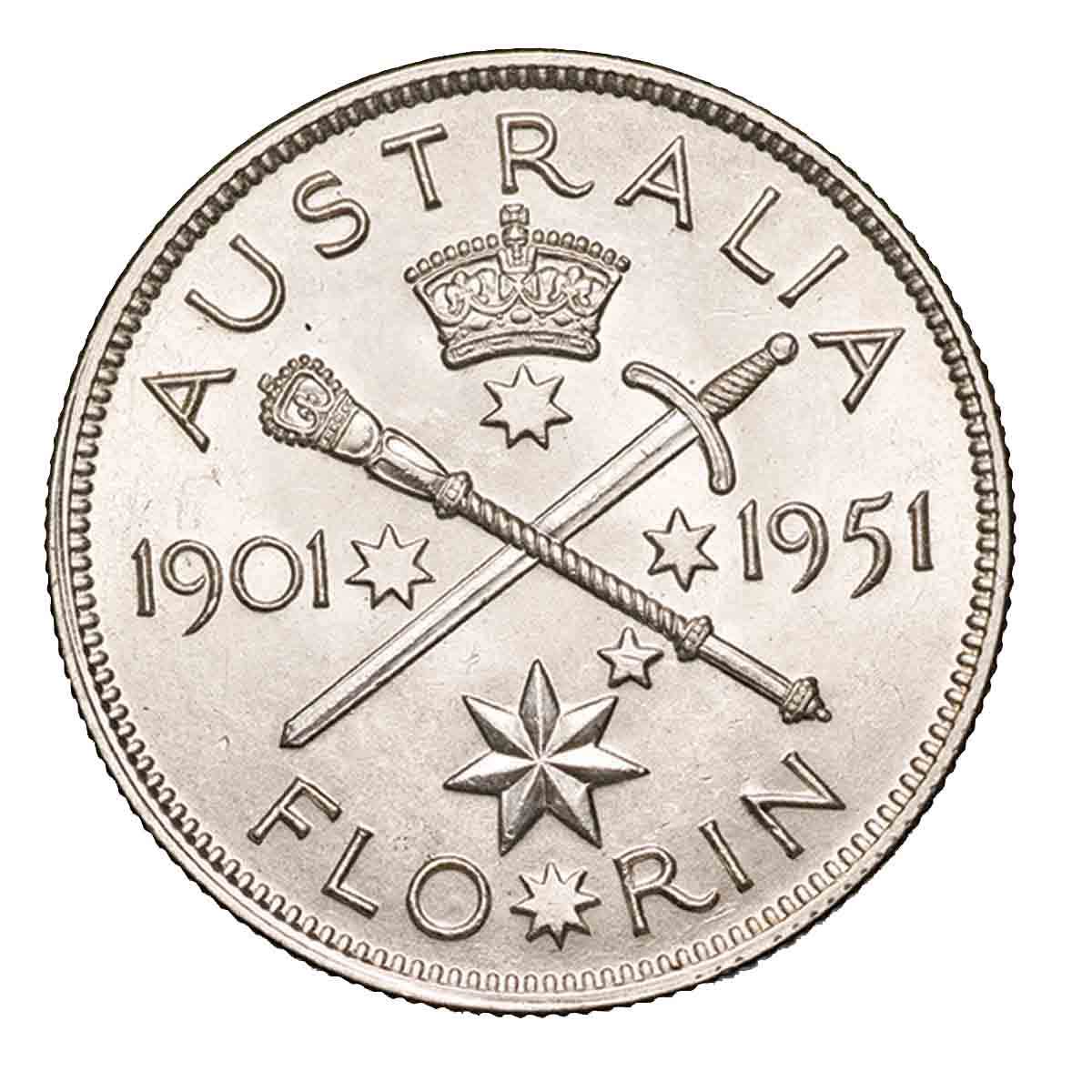 1951 Florin & 1951 Federation Florin Pair about Uncirculated - Image 3