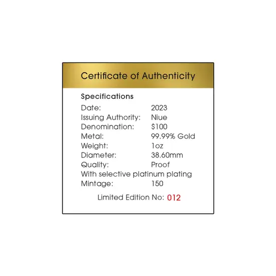 Australia at Night 2023 $100 Flying Fox Platinum-plated 1oz Gold Proof Coin - Image 4