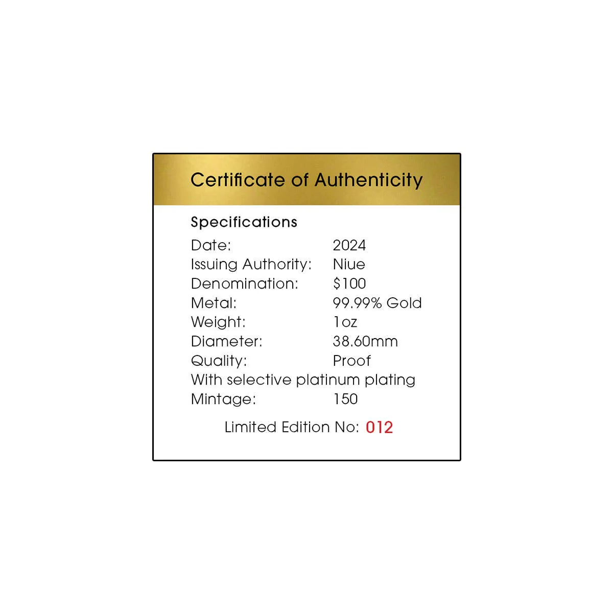 Australia at Night 2024 $100 Rock Wallaby Platinum-plated 1oz Gold Proof Coin - Image 4