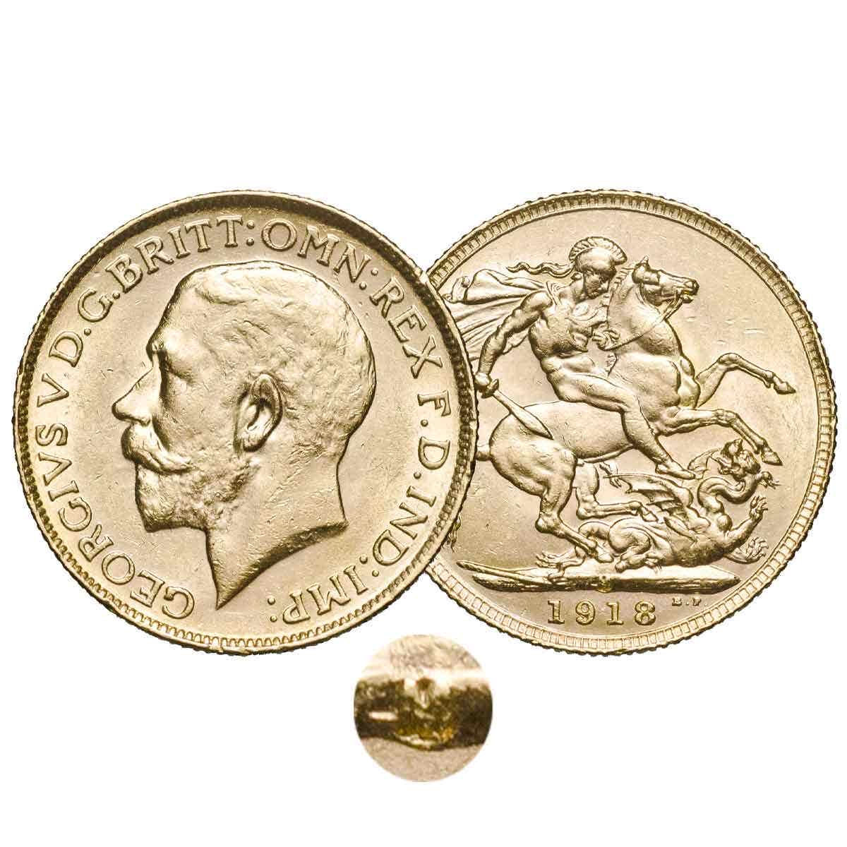 George V 1918 M,S,P Gold Sovereign Trio Extremely Fine-about Uncirculated - Image 5
