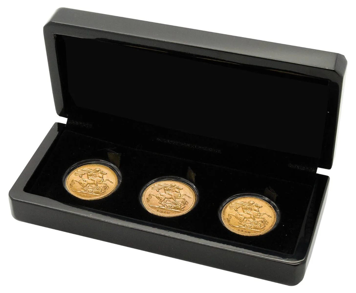 George V 1918 M,S,P Gold Sovereign Trio Extremely Fine-about Uncirculated - Image 7