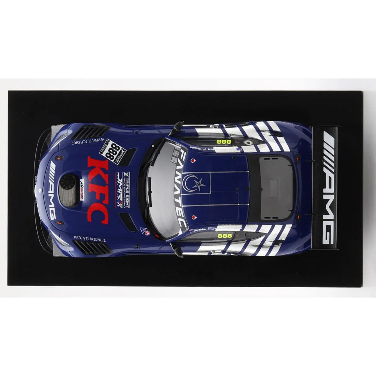 MERCEDES-AMG GT3 - 2022 GT WORLD CHALLENGE AUSTRALIA - TRIPLE EIGHT RACE ENGINEERING #888 - VAN GISBERGEN/PRINCE IBRAHIM - PHILLIP ISLAND GRAND PRIX CIRCUIT - RACE 1 - 3RD PLACE - 1:18 Scale Resin Model Car - Image 7