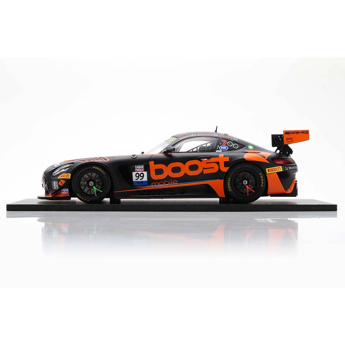 Mercedes-AMG GT3 No.99 Boost Mobile Racing - 10th Bathurst 12H 2023 - J. Whincup - R. Stanaway - J. Ibrahim - 1:18 Scale Resin Model Car - Image 3