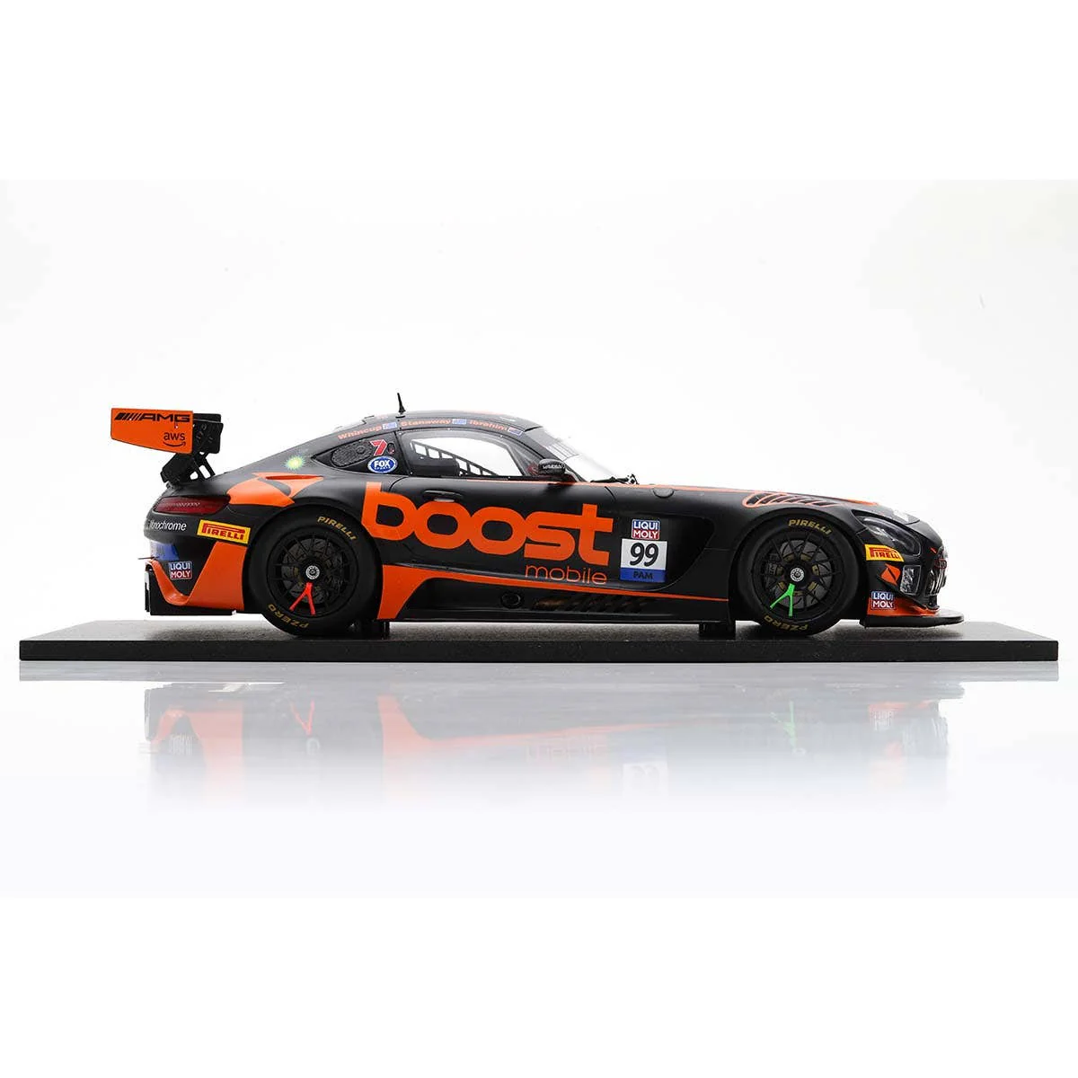 Mercedes-AMG GT3 No.99 Boost Mobile Racing - 10th Bathurst 12H 2023 - J. Whincup - R. Stanaway - J. Ibrahim - 1:18 Scale Resin Model Car - Image 4