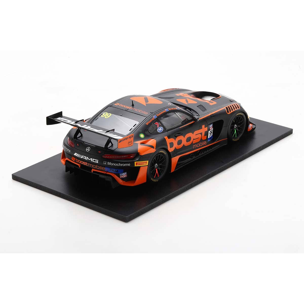 Mercedes-AMG GT3 No.99 Boost Mobile Racing - 10th Bathurst 12H 2023 - J. Whincup - R. Stanaway - J. Ibrahim - 1:18 Scale Resin Model Car - Image 5