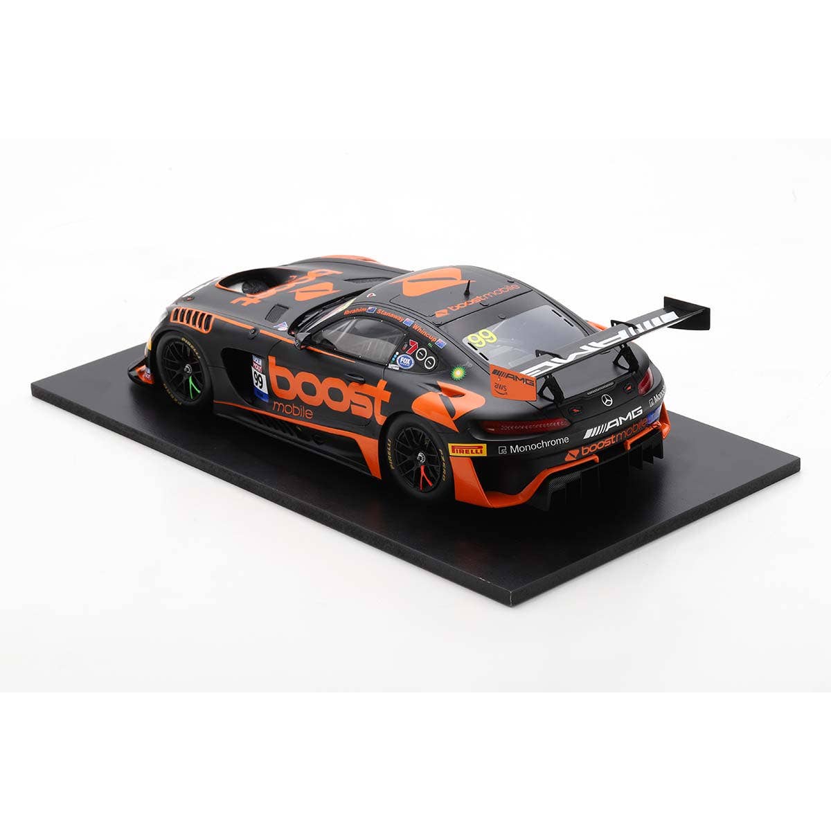 Mercedes-AMG GT3 No.99 Boost Mobile Racing - 10th Bathurst 12H 2023 - J. Whincup - R. Stanaway - J. Ibrahim - 1:18 Scale Resin Model Car - Image 6