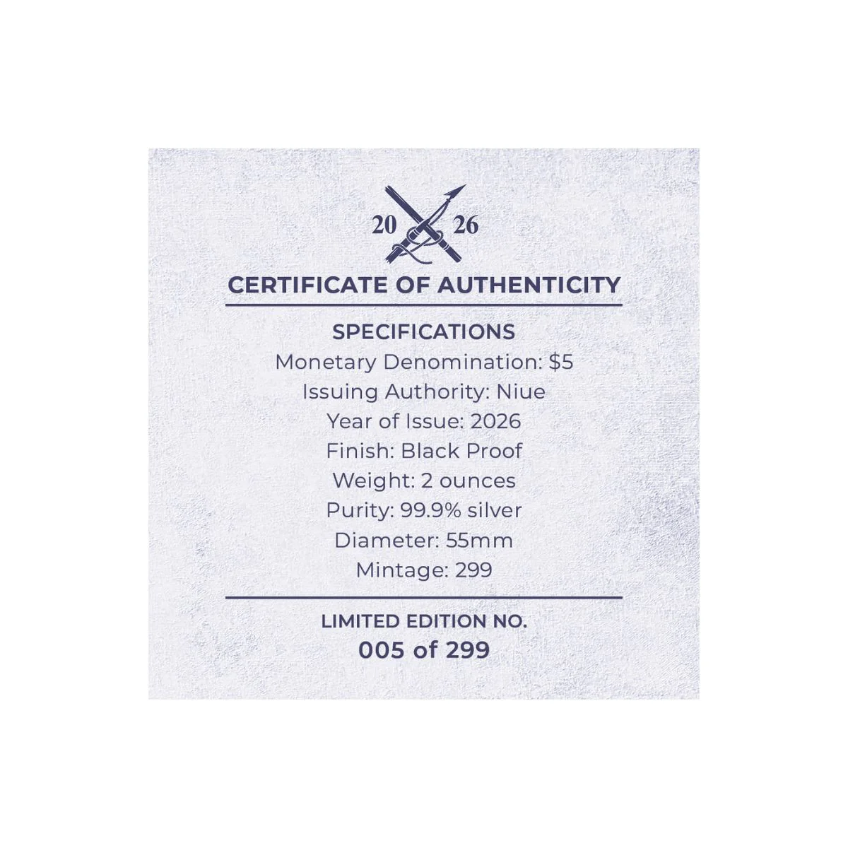 Moby Dick 2026 $5 2oz Silver Black Proof Coin - Image 5