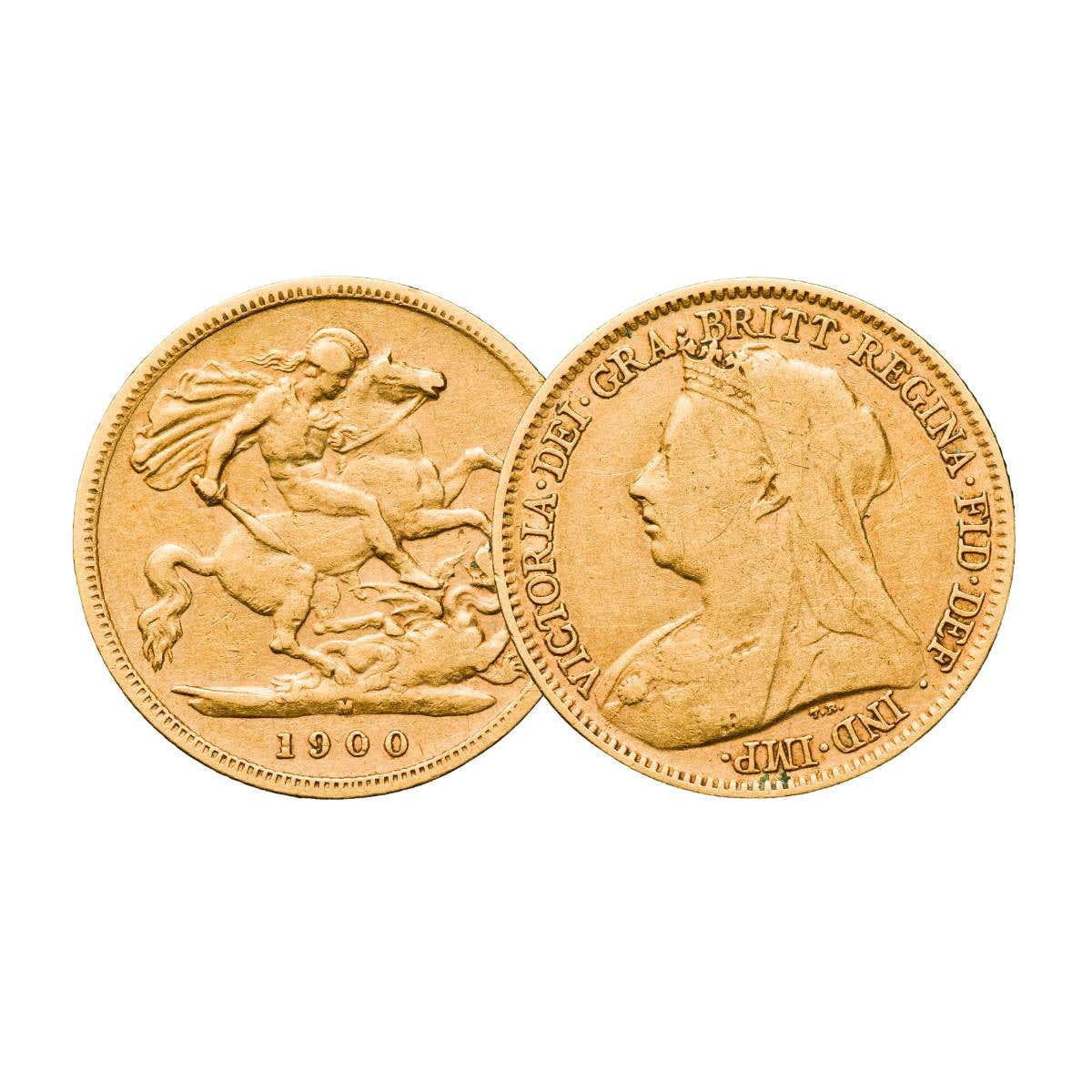 Queen Victoria 1900 M,S,P Gold Half Sovereign Trio Fine-Very Fine - Image 3