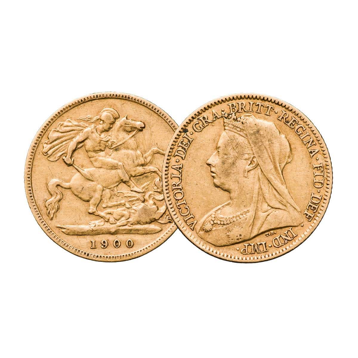 Queen Victoria 1900 M,S,P Gold Half Sovereign Trio Fine-Very Fine - Image 4