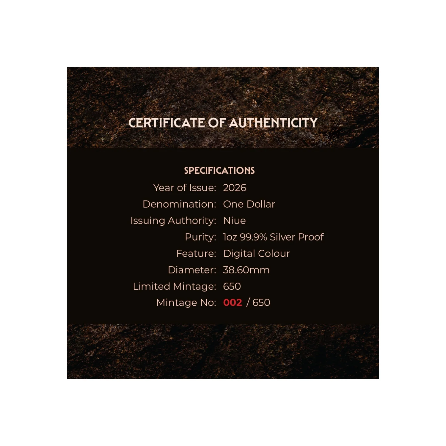 Sabre-Toothed Tiger 2026 $1 1oz Silver Proof Coin - Image 5