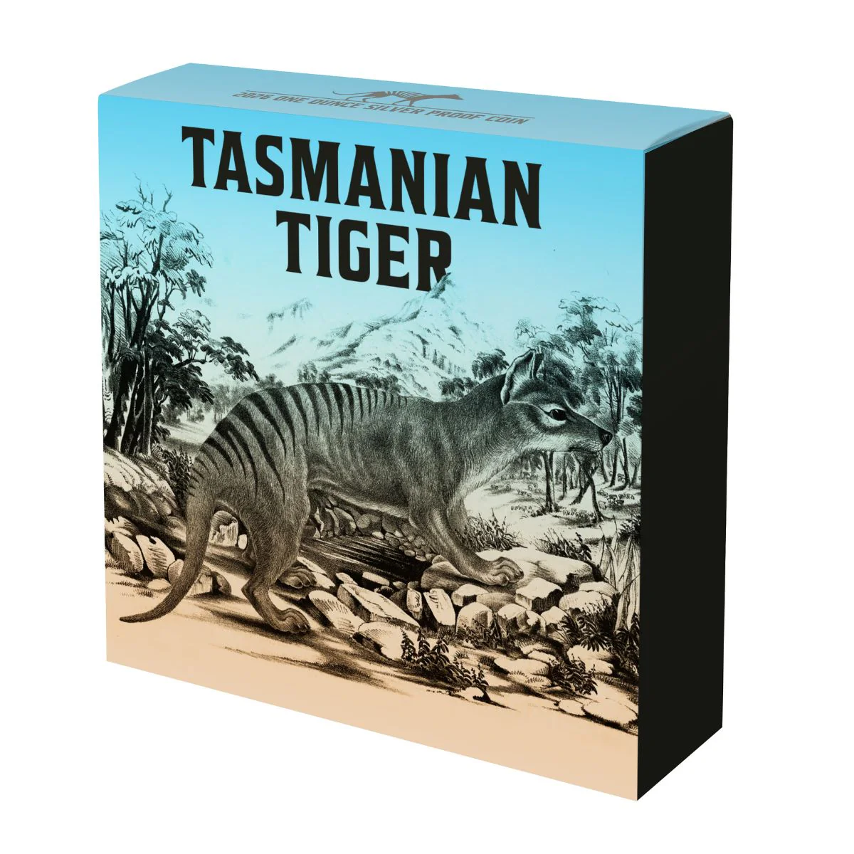 Tasmanian Tiger 2026 $1 Gold-plated 1oz Silver Black Proof Coin - Image 6