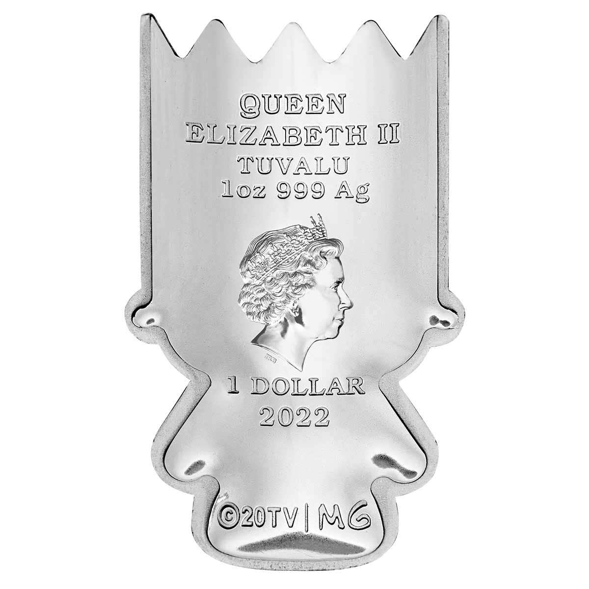 The Simpsons Mini Bart 2022 $1 Coloured 1oz Silver Brilliant Uncirculated Coin - Image 3