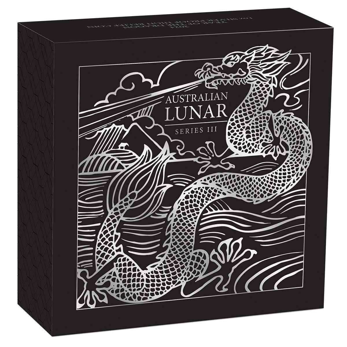 Year of the Dragon 2024 $1 1oz Silver Proof High Relief Coin - Image 4