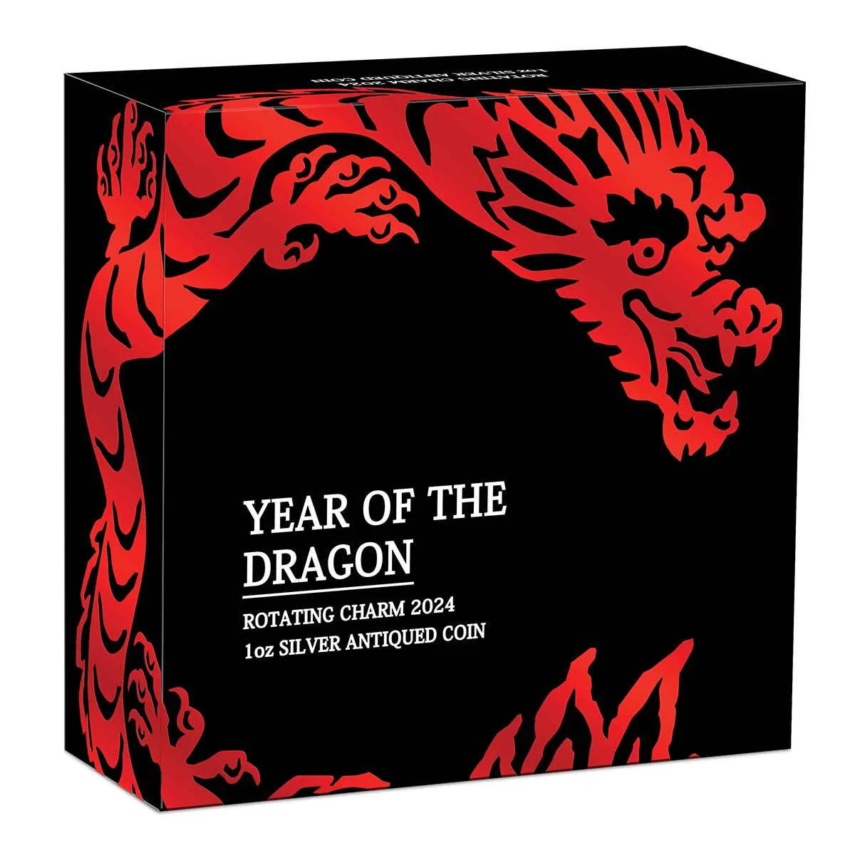 Year of the Dragon 2024 $1 Rotating Charm 1oz Silver Antique Coin - Image 5
