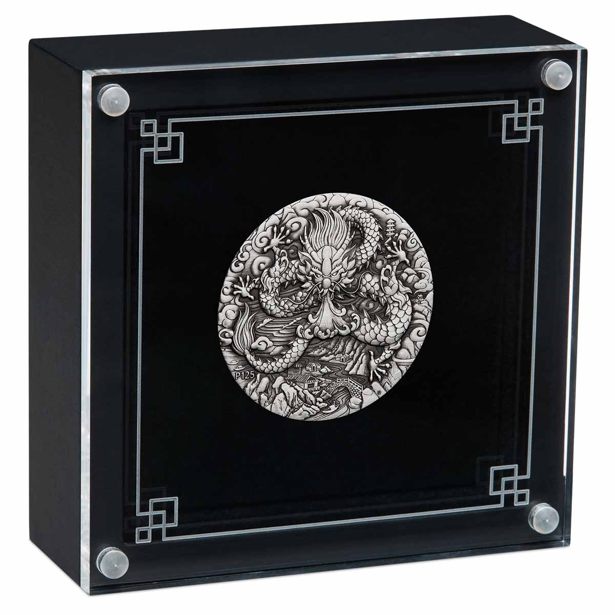 Year of the Dragon 2024 $2 2oz Silver Antiqued Coin - Image 4