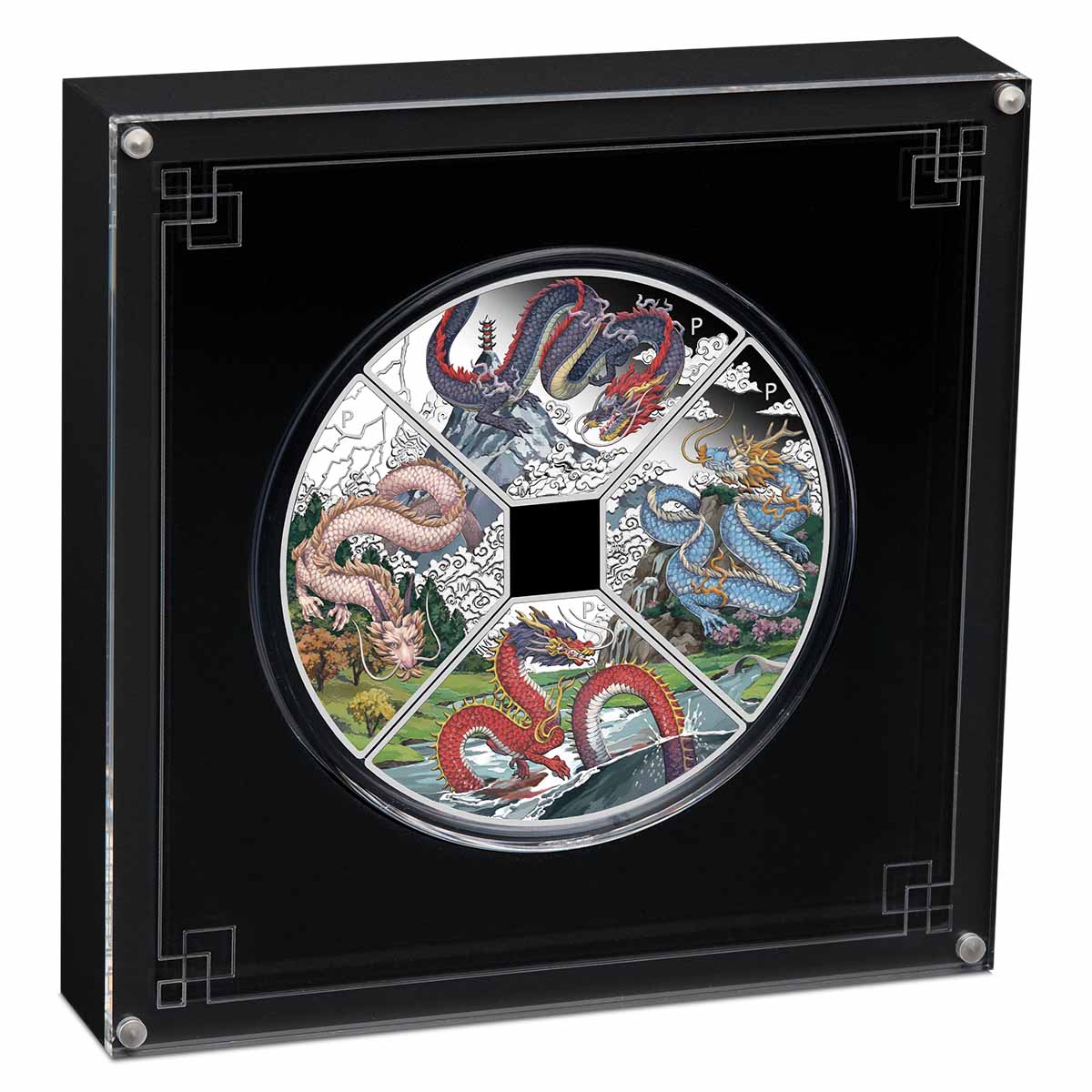 Year of the Dragon Quadrant 2024 $1 1oz Coloured Silver Proof Four-Coin Set - Image 4